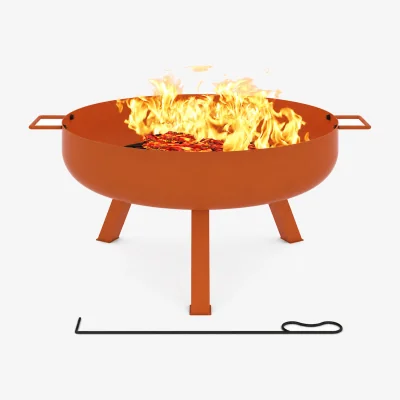 The Range Teamson Home Fire Pit Outdoor Heater 70cm with Spark Guard Brown - Brown
