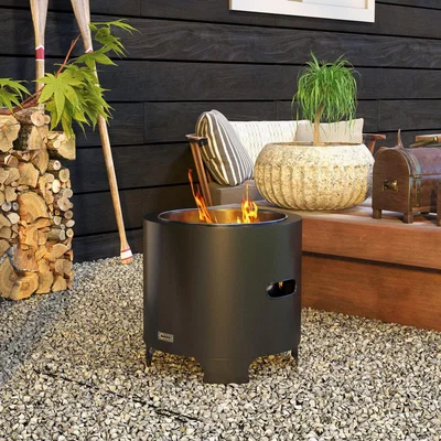 The Range Outsunny Outdoor Fire Pit 842-327V00BK - Black
