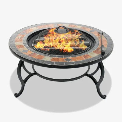 The Range LANIAKA Garden and Patio Fire Pit Table BBQ Ice Bucket - Brown