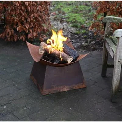The Range Firepit Wood Burner Garden Firepit Garden Heating Square Wood Log Burner - Orange