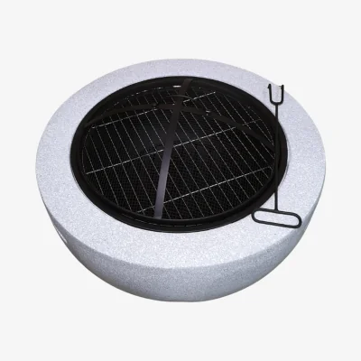 The Range Luxury Concrete Effect Fire Pit BBQ Grill - Grey