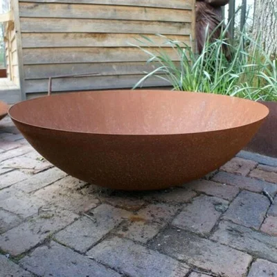 The Range Mild Steel 50cm Rust Fire Pit Fire Bowl - Natural