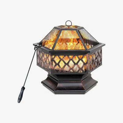 The Range HEATSURE Hexagonal Fire Pit - Bronze