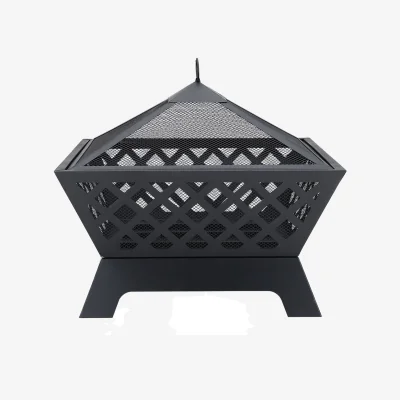 The Range Square Fire Bowl Fire Pit BBQ Brazier Log Burner - Black
