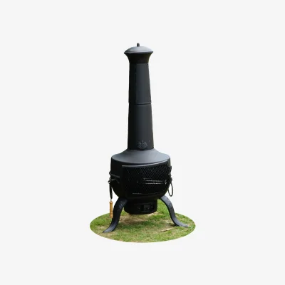 The Range Large Garden Patio Chiminea Wood Log Burner Fire Pit BBQ Heater - Black