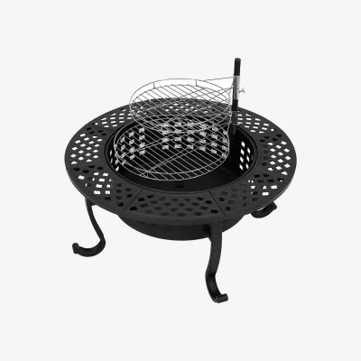 The Range Breeins Heavy Duty Wood Burning Fire Pit with Grill Grates - Black