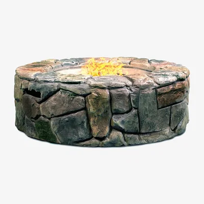The Range KALUYA Garden and Patio Gas Fire Pit with Eco Stone Finish - Bronze
