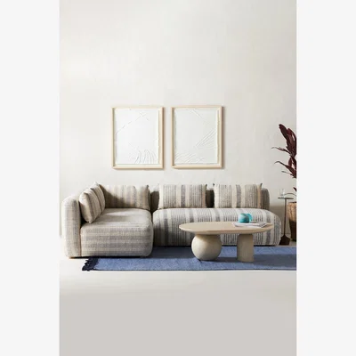 Anthropologie Boro Stripe Kori Modular Armless Sofa