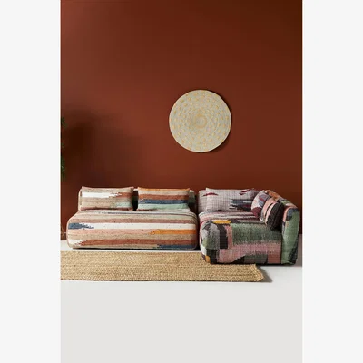 Anthropologie Woven Marija Kori Modular Armless Sofa