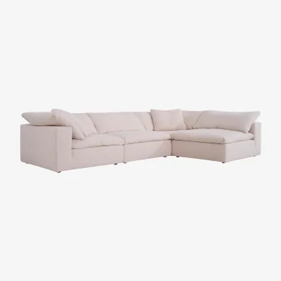Andrew Martin Truman Large Sectional Sofa in Weathered Linen Stone - Andrew Martin