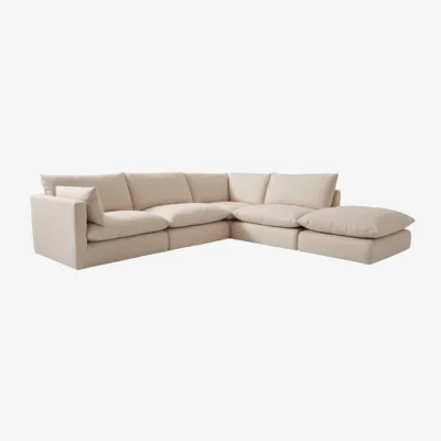 Andrew Martin Clinton Large Sectional Sofa in in performance linen - Andrew Martin