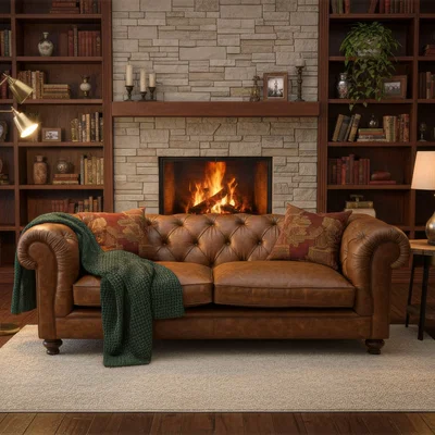 Arighi Bianchi Britannia Rub-off Leather Sofa, 2 Seater / Gold