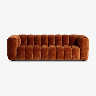 Barker and Stonehouse Lenor Boucle Sofa, Orange Fabric | Barker & Stonehouse