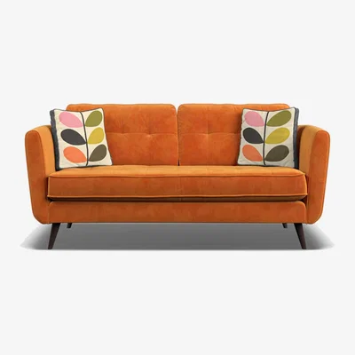 Barker and Stonehouse Orla Kiely Ivy Medium Sofa, Orange | Barker & Stonehouse
