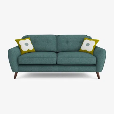 Barker and Stonehouse Orla Kiely Laurel Large Sofa, Green Fabric | Barker & Stonehouse