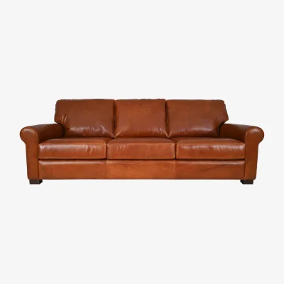Barker and Stonehouse Rendola 3 Seater Sofa, Brown Leather | Barker & Stonehouse