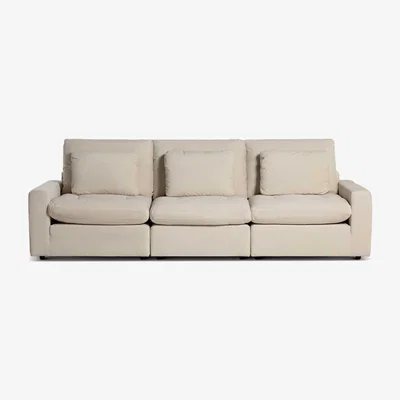 Barker and Stonehouse Carline LAF 1.5 Seat Armless Chair RAF 1.5 Seat Sofa, Neutral Fabric | Barker & Stonehouse