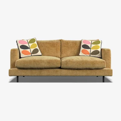 Barker and Stonehouse Orla Kiely Larch Small Sofa, Yellow Fabric | Barker & Stonehouse