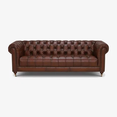 Barker and Stonehouse Ullswater 4 Seater Leather Sofa, Black | Barker & Stonehouse
