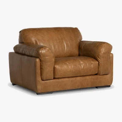 Barker and Stonehouse Ledbury 1.5 Seater Sofa, Brown Leather | Barker & Stonehouse