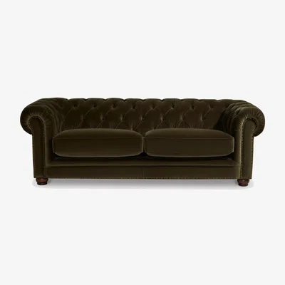 Barker and Stonehouse Everett 3.5 Seater Chesterfield Sofa, Green | Barker & Stonehouse