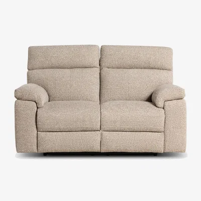 Barker and Stonehouse Hawkin 2 Seater Sofa with Zero Gravity Recliner, Neutral Fabric | Barker & Stonehouse