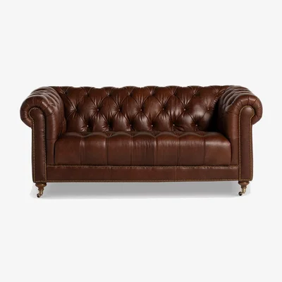Barker and Stonehouse Caversham 2 Seater Sofa, Brown Leather | Barker & Stonehouse