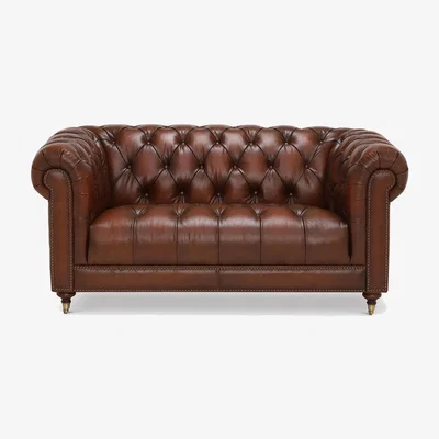 Barker and Stonehouse Ullswater 2 Seater Leather Sofa, Black | Barker & Stonehouse