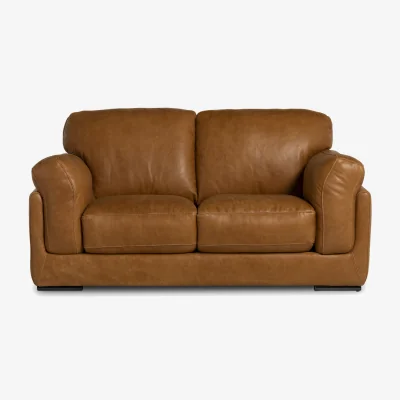 Barker and Stonehouse Ledbury 2 Seater Sofa, Brown Leather | Barker & Stonehouse