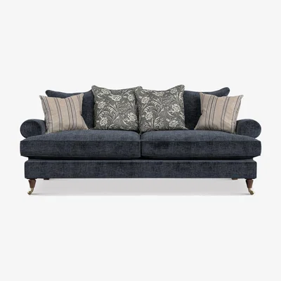 Barker and Stonehouse English Heritage Finch Medium Sofa Pillow Back, Blue Fabric | Barker & Stonehouse
