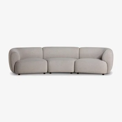 Barker and Stonehouse Glen 1 Seater LAF Curve Back Chair RAF 1 Seater Modular Sofa, Neutral Fabric | Barker & Stonehouse