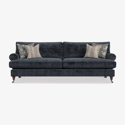 Barker and Stonehouse English Heritage Finch Large Sofa Standard Back, Blue Fabric | Barker & Stonehouse