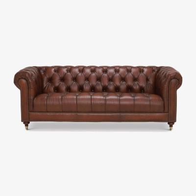 Barker and Stonehouse Ullswater 3.5 Seater Leather Sofa, Black | Barker & Stonehouse