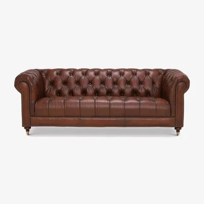Barker and Stonehouse Ullswater 3.5 Seater Leather Sofa, Black | Barker & Stonehouse