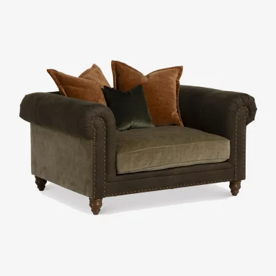 Barker and Stonehouse Pomeroy Snuggler Sofa, Brown Fabric | Barker & Stonehouse