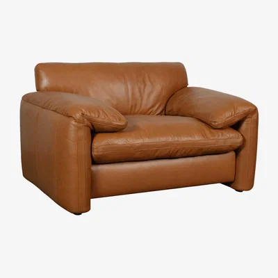 Barker and Stonehouse Montague 1.5 Seater Sofa, Brown Leather | Barker & Stonehouse