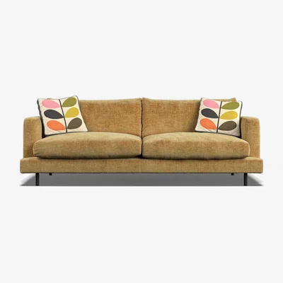 Barker and Stonehouse Orla Kiely Larch Large Sofa, Yellow | Barker & Stonehouse