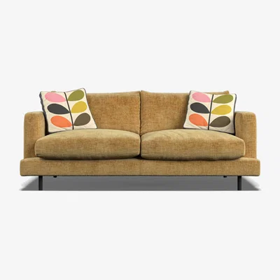 Barker and Stonehouse Orla Kiely Larch Medium Sofa, Yellow Fabric | Barker & Stonehouse