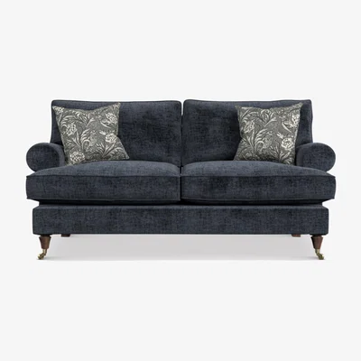 Barker and Stonehouse English Heritage Finch Small Sofa Standard Back, Blue Fabric | Barker & Stonehouse
