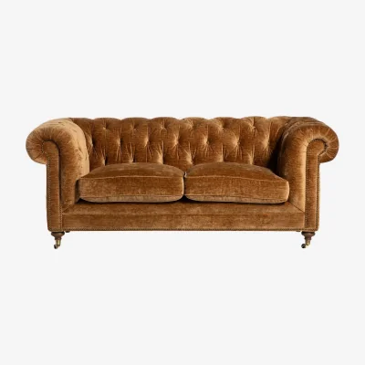 Barker and Stonehouse Highgrove 2 Seater Sofa, Gold Fabric | Barker & Stonehouse