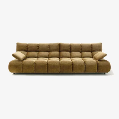 Barker and Stonehouse Bryce 4 Seater with Armrests - Width 290cm, Yellow Fabric | Barker & Stonehouse