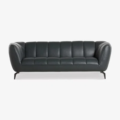 Barker and Stonehouse Darla 2.5 Seater Sofa, Grey Leather | Barker & Stonehouse