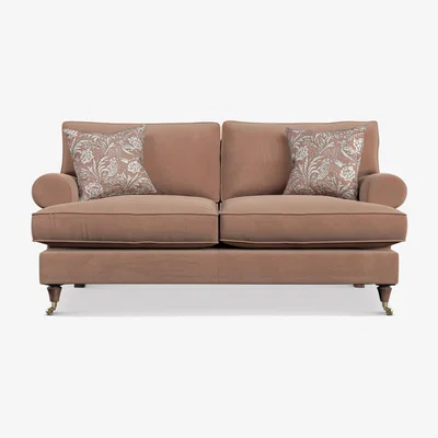 Barker and Stonehouse English Heritage Finch Small Sofa Standard Back, Pink Fabric | Barker & Stonehouse