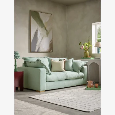 Cox and Cox Nordby Two Seater Sofa - Moss Green Velvet