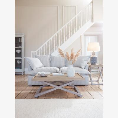 Cox and Cox Umea Two Seater Sofa – Soft Grey Opulent Cotton Velvet