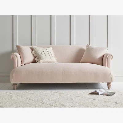 Cox and Cox Artes Two Seater Sofa – French Blue Cotton Stripe