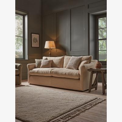 Cox and Cox Silves Two Seater Sofa â€“ Vintage Olive Cotton Linen