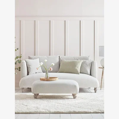Cox and Cox Geneve Three Seater Sofa – Warm Sand Wide Cotton Stripe