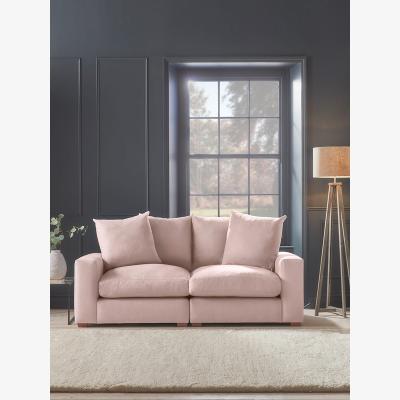 Cox and Cox Lyon Two Seater Sofa – Deep Cyan Opulent Cotton Velvet