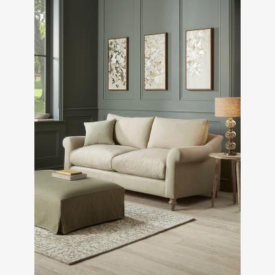 Cox and Cox Kalmar Two Seater Sofa – Soft Grey Opulent Cotton Velvet
